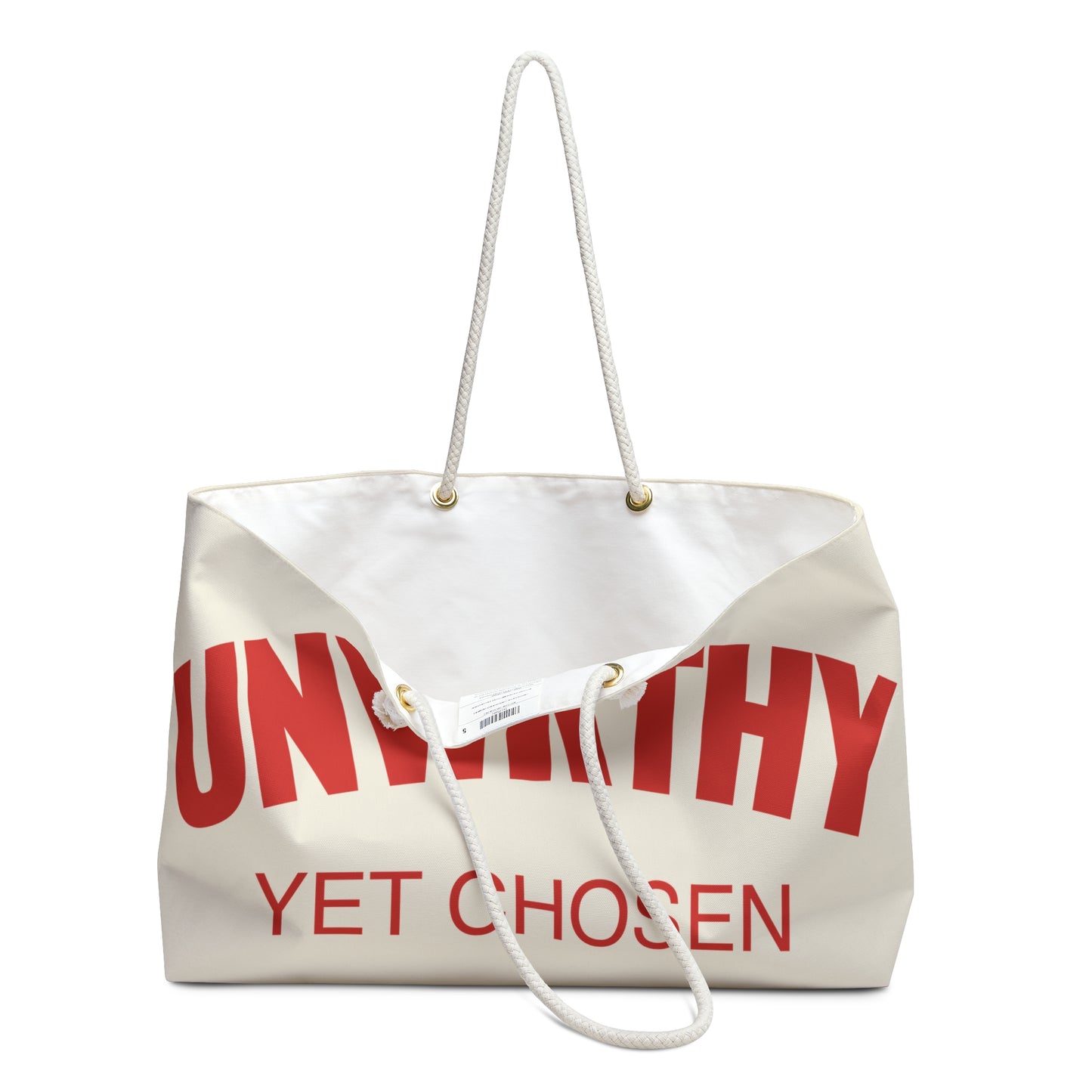 UNWRTHY Book I Weekender Bag Cream and Red
