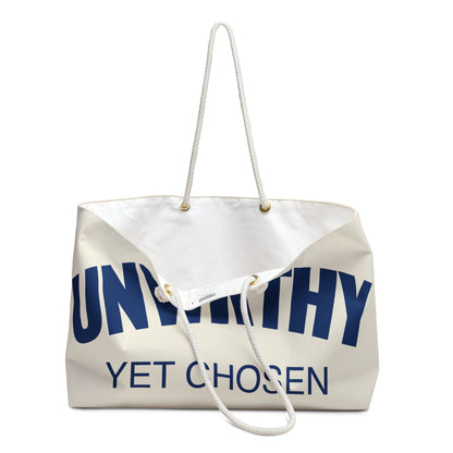 UNWRTHY Book I Weekender Bag Cream and Blue