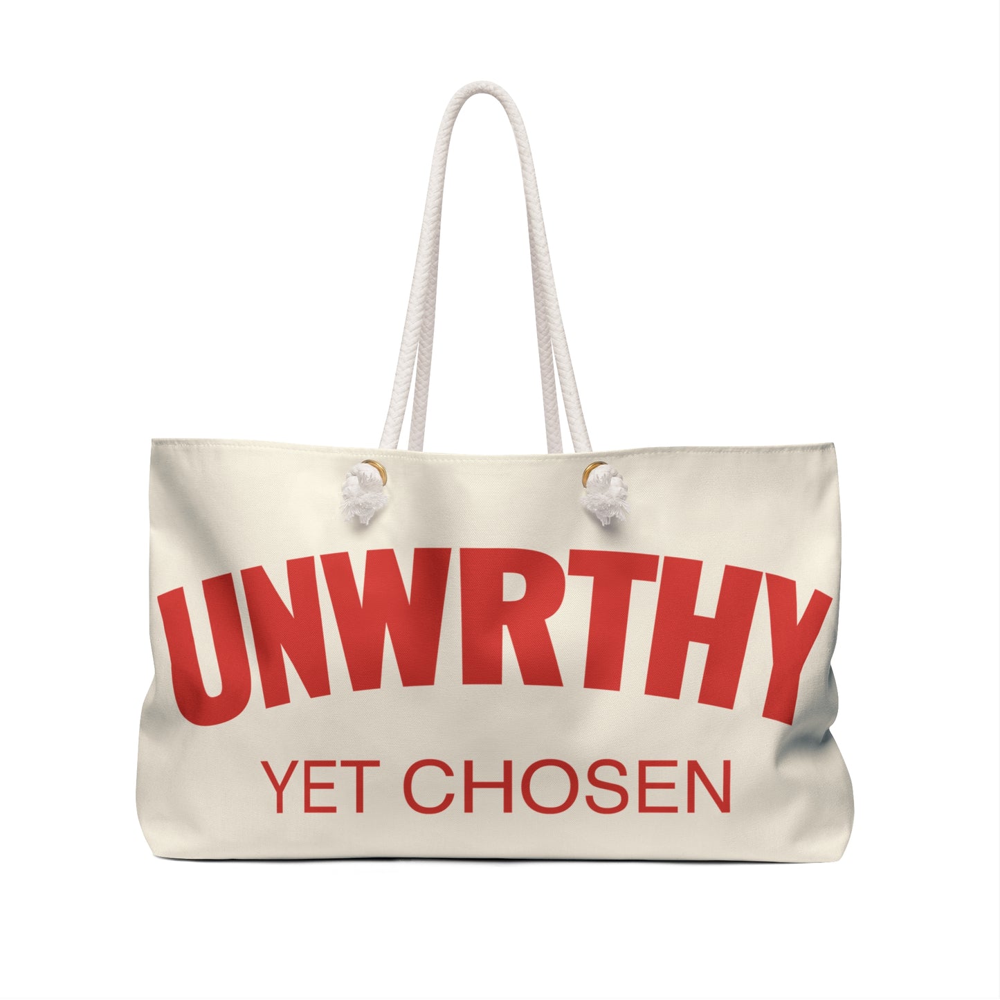UNWRTHY Book I Weekender Bag Cream and Red