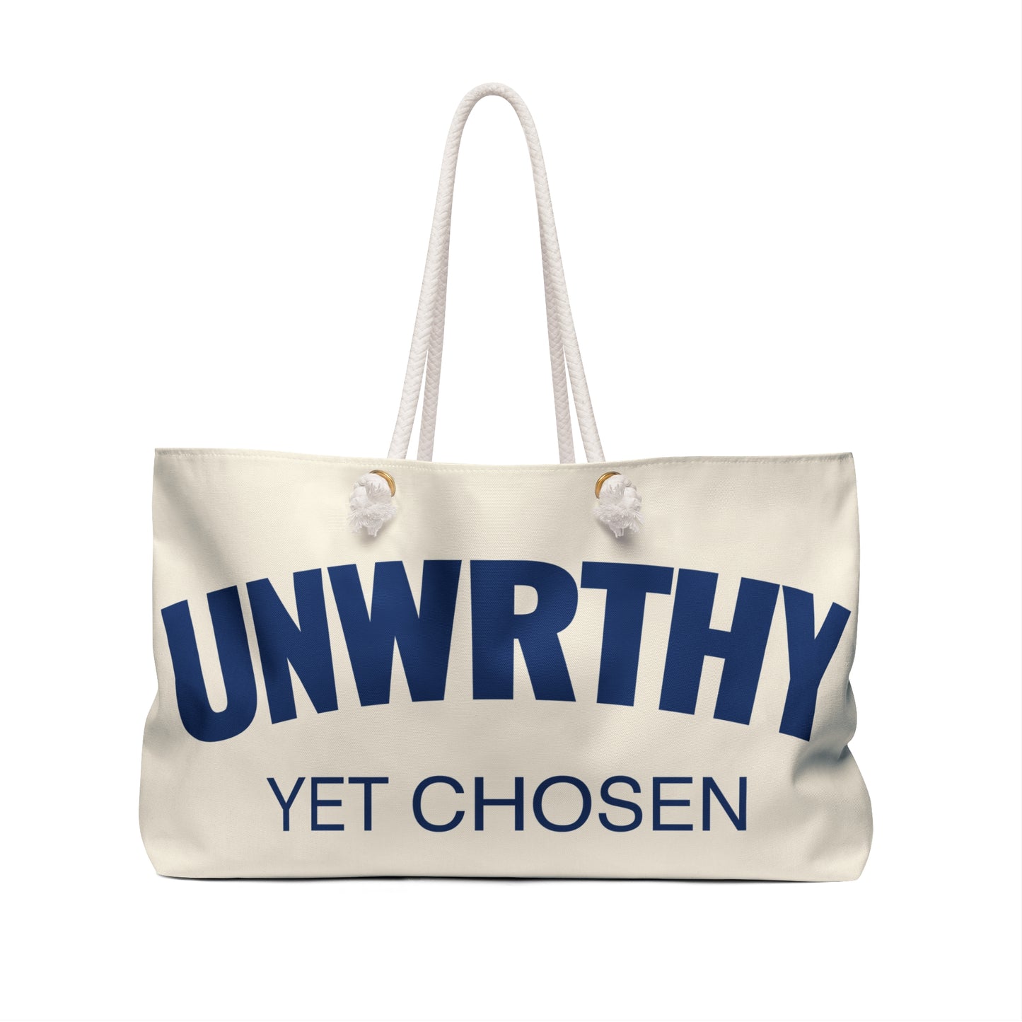 UNWRTHY Book I Weekender Bag Cream and Blue