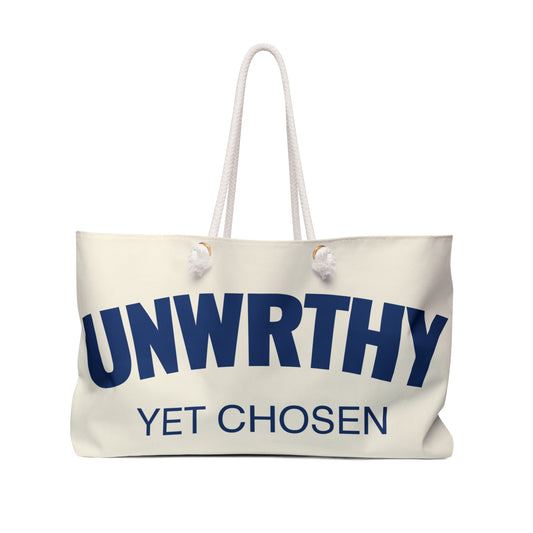 UNWRTHY Book I Weekender Bag Cream and Blue