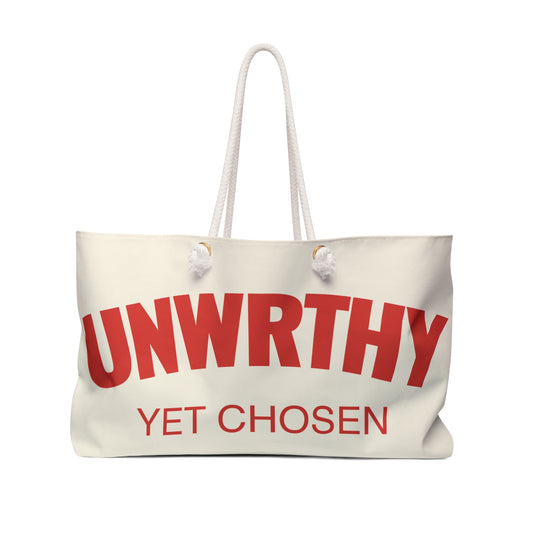 UNWRTHY Book I Weekender Bag Cream and Red