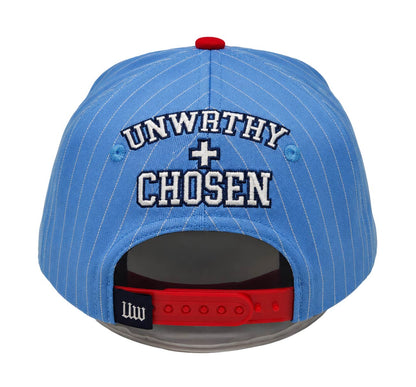 Book I Snapback - Sky Blue Pinstripe/Red Sea