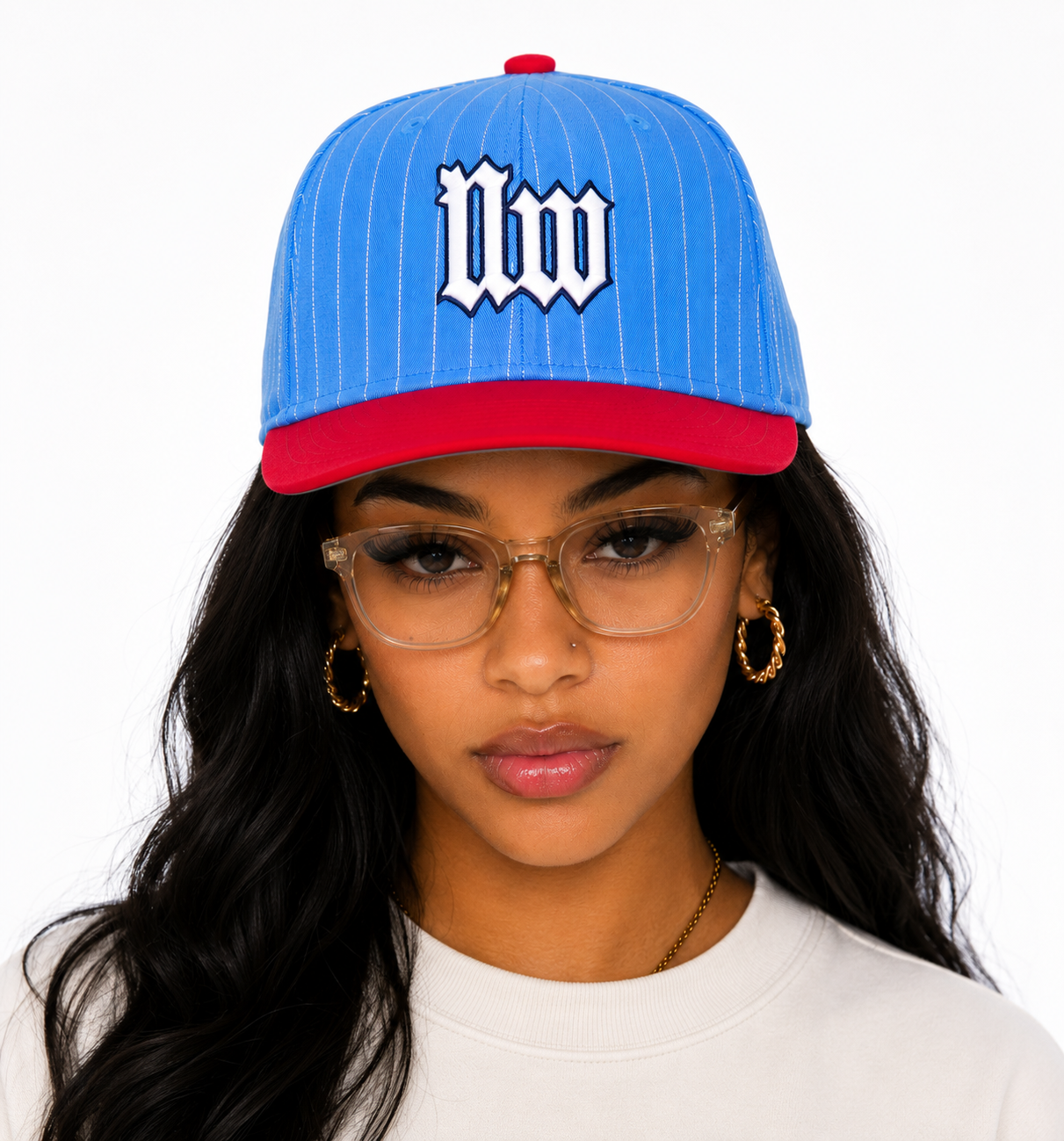 Book I Snapback - Sky Blue Pinstripe/Red Sea