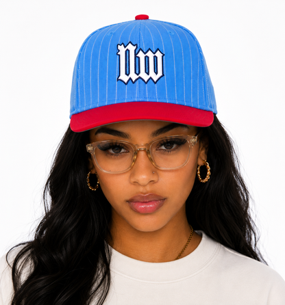 Book I Snapback - Sky Blue Pinstripe/Red Sea