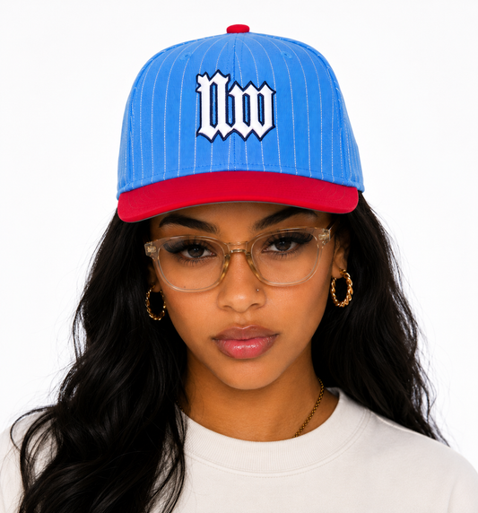 Book I Snapback - Sky Blue Pinstripe/Red Sea