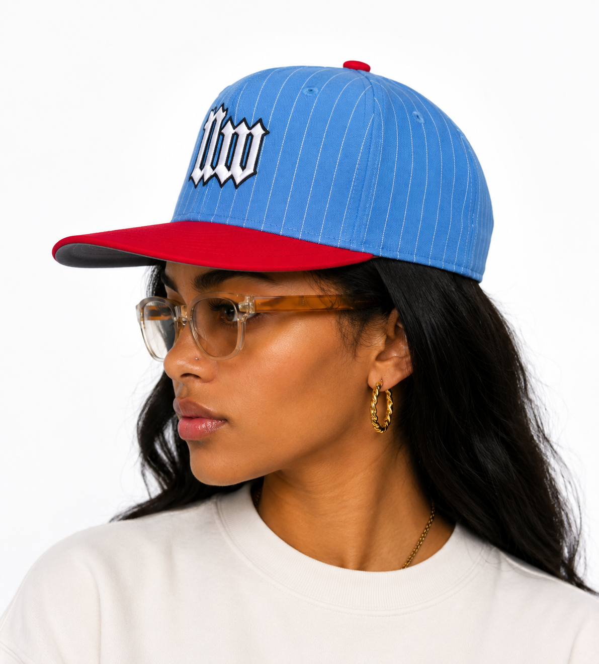 Book I Snapback - Sky Blue Pinstripe/Red Sea