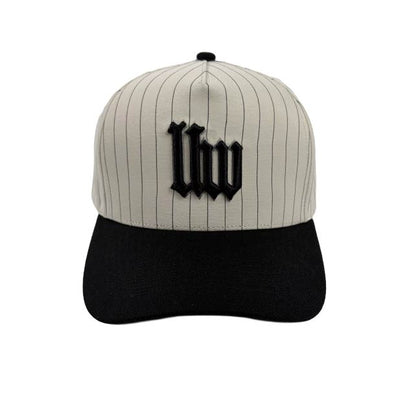 Book I Snapback - Ivory Pinstripe/Alpha Black