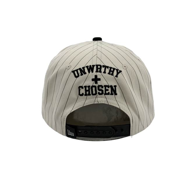 Book I Snapback - Ivory Pinstripe/Alpha Black